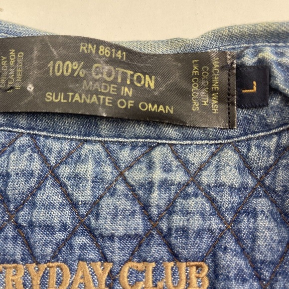 Fryday Club by NRK Flannel Button Up Mens Large Blue Plaid Casual Collared - Picture 4 of 10